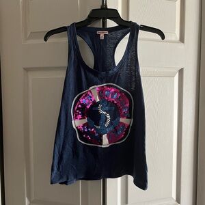 Juicy Couture Yacht Club Sequins Blue Tank Top Sparkly